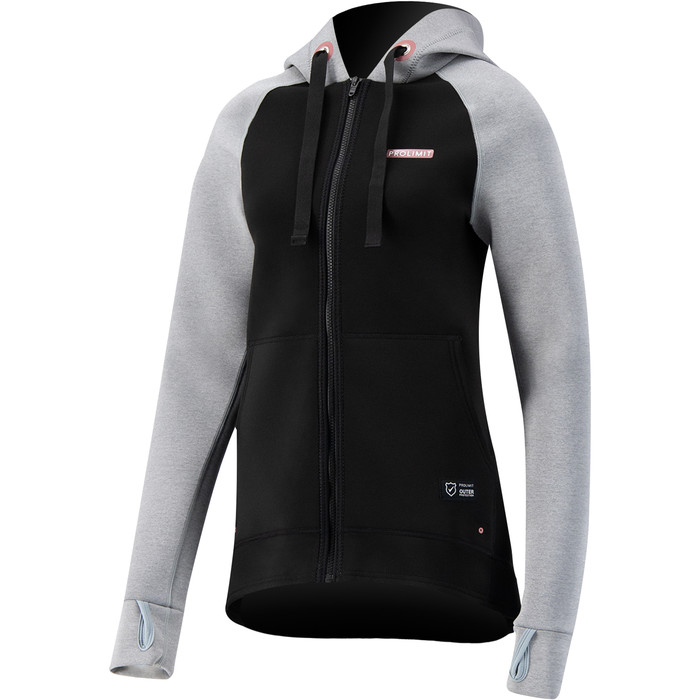 2023 Prolimit Frauen 1.5mm Neoprenanzug Zipped SUP Hoody 14715 - Light Grey / Black